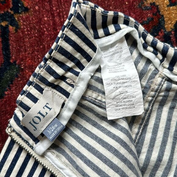 Jolt Navy & White Striped Jean Skirt Size 3 3/26 - Picture 3 of 4